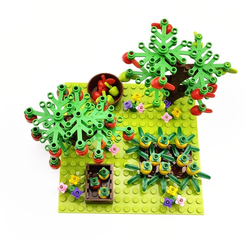 IDEAMOC Farm Animals & Trees Building Blocks Set 4 in 1