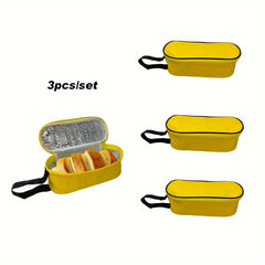3pc Mini Thermal Insulated Lunch Pouch Portable Cooler Tote Bag Food Storage Bag