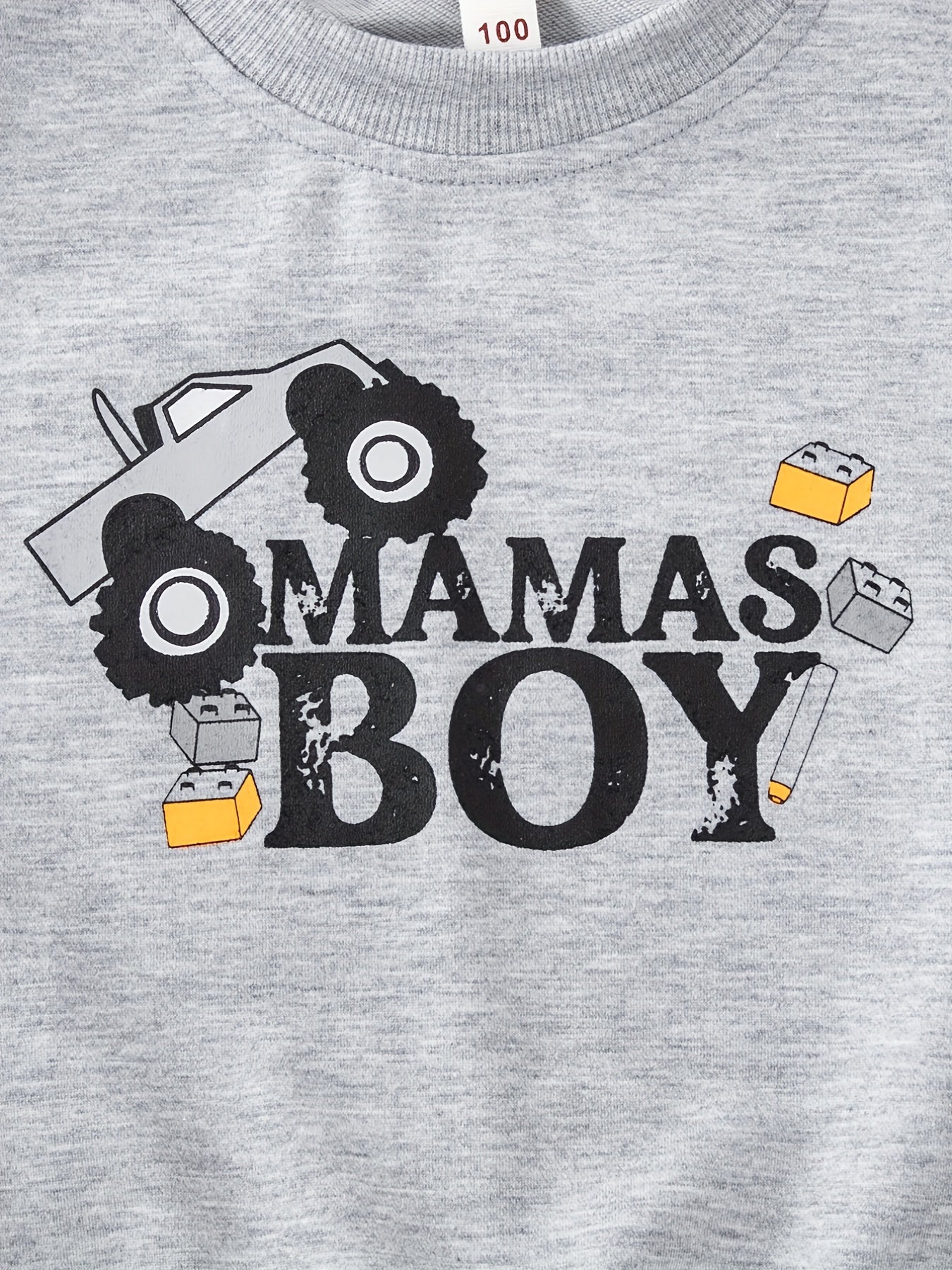 Boy's Mams Boy Print Sweatshirt Casual Slightly Stretch Breathable Sweatshirt