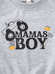 Boy's Mams Boy Print Sweatshirt Casual Slightly Stretch Breathable Sweatshirt
