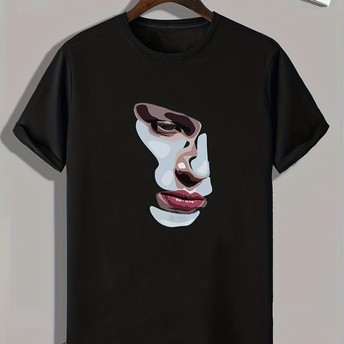 Beauty Portrait Print Men's Comfy T-shirt for Outdoor Summer