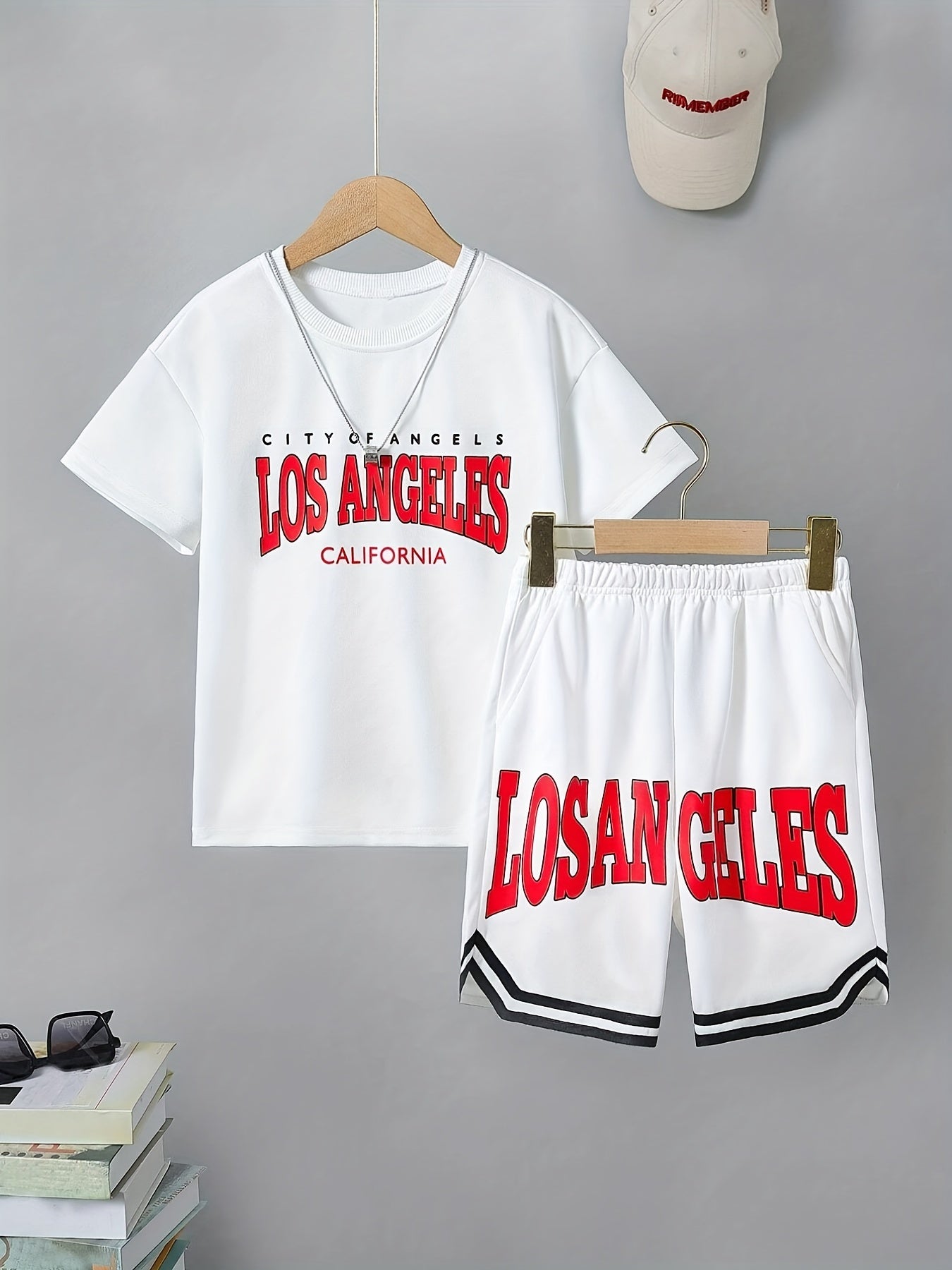 Boys 2pcs T shirt & Shorts Set Crew Neck Tee Top Casual Kids Clothes Summer