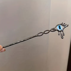 Evil Eye Hair Pin Retro Hair Stick Metal Hair Bun Maker Non Slip Hair Decoration