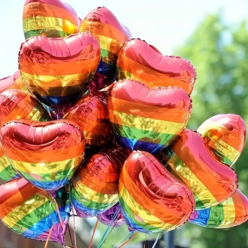 Colorful Rainbow Heart Balloons for Christmas Party