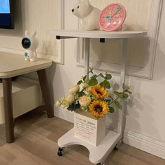 L Shaped Snack Table Small Side Table For Living Room Sofa Table For Small Space