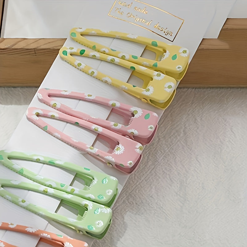 10pcs Floral Hair Clips for Girls No Slip Snap Clips Girls Hair Accessories