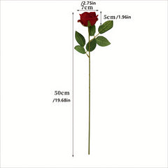 Simulated Velvet Artificial Rose Flower For Wedding Decoration