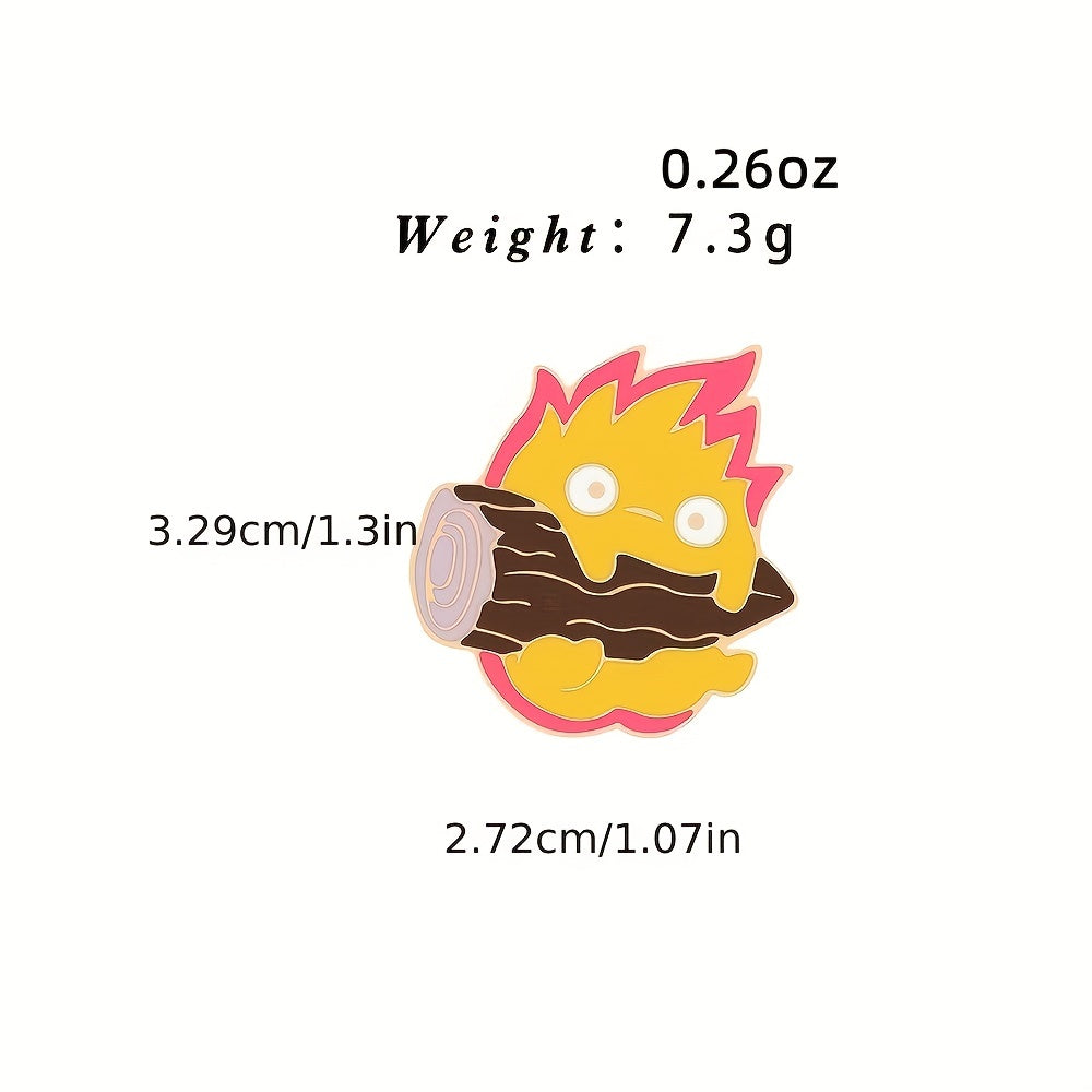 Fire Demon Enamel Brooch Magic Fire Elf Firewood Anime Stuff Badges