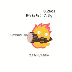 Fire Demon Enamel Brooch Magic Fire Elf Firewood Anime Stuff Badges