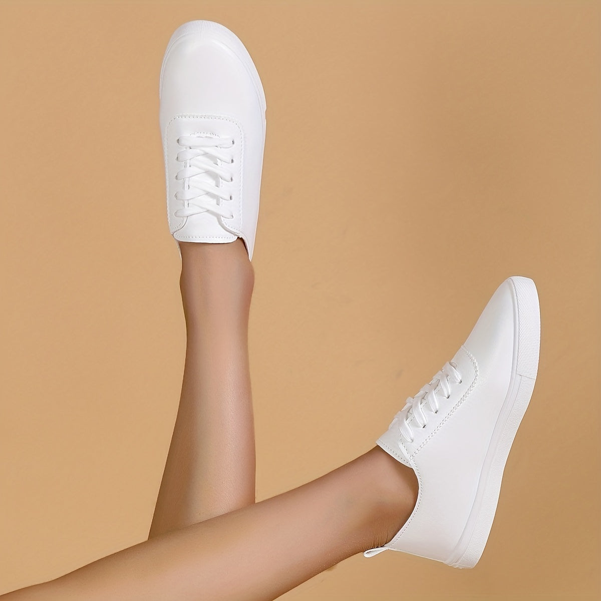 Classic Faux Leather Sneakers Lightweight Low Top Shoes