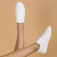 Classic Faux Leather Sneakers Lightweight Low Top Shoes
