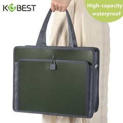 Handheld Waterproof Book Bag - Large Capacity Zipper Tutoring Bag