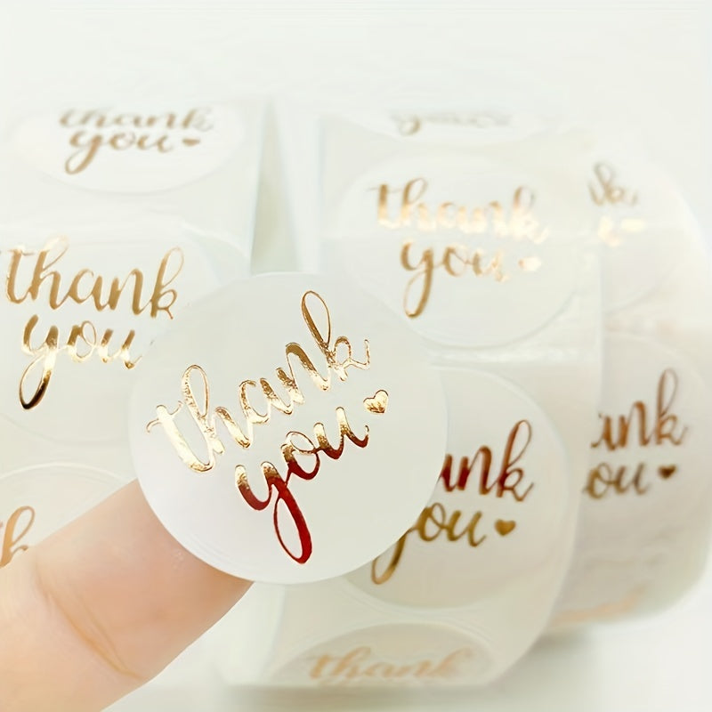 500pcs 2in Rose Gold Thank You Sticker for Packaging Box Flower Bouquet Label