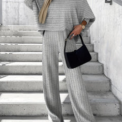  Ribbed One Shoulder Top & Pants Outfit Set