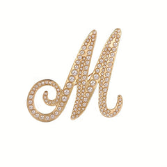 Letter Brooch Alloy Inlaid Diamond Pin Corsage