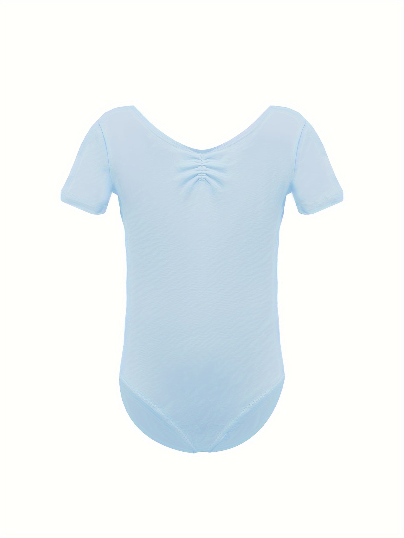 Girls Comfy V Neck Short Sleeve Gymnastics Outfits 95 Cotton Dance Suit