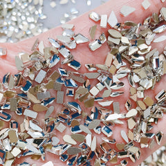 100Pcs Aurora Glass Crystal Nail Art Rhinestones Nail Gems Flat Back Stones