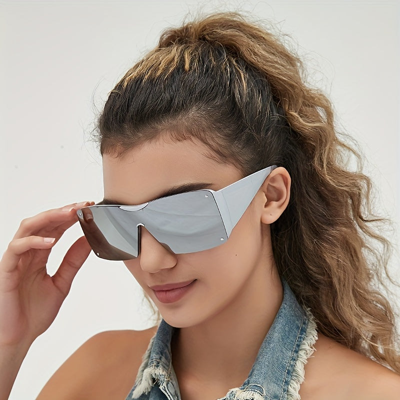 Y2K Sunglasses Cyberpunk Gradient Shield Glasses UV400