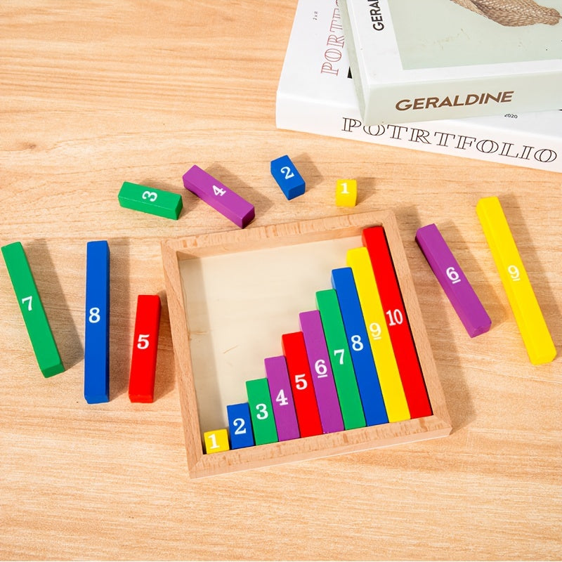 Colorful Fraction Bars Wooden Educational Toy