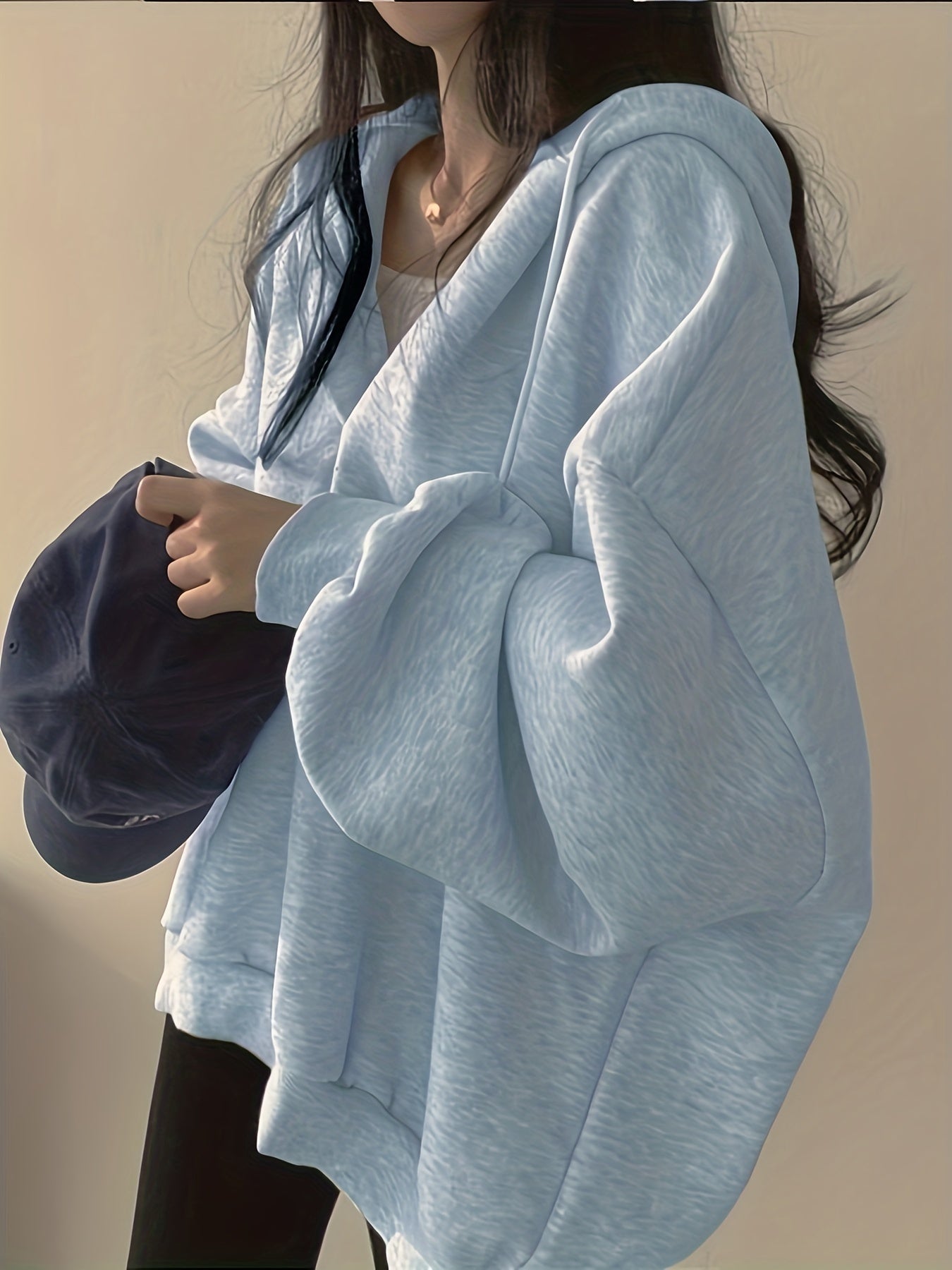 Solid Active Hooded Sweatshirts Fleece Lined Hoodie Women's Clothing
