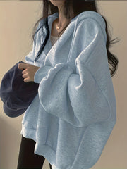 Solid Active Hooded Sweatshirts Fleece Lined Hoodie Women's Clothing
