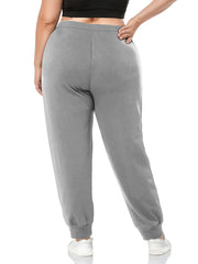  Letter Print Drawstring High Rise Sweatpants