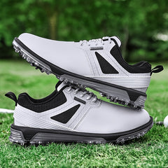 Men's Golf Sneakers Shock Absorption Lace Up Hiking Shoes