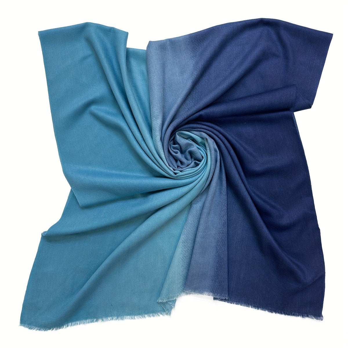 Gradient Cashmere Scarf Vintage Raw Edge Shawl