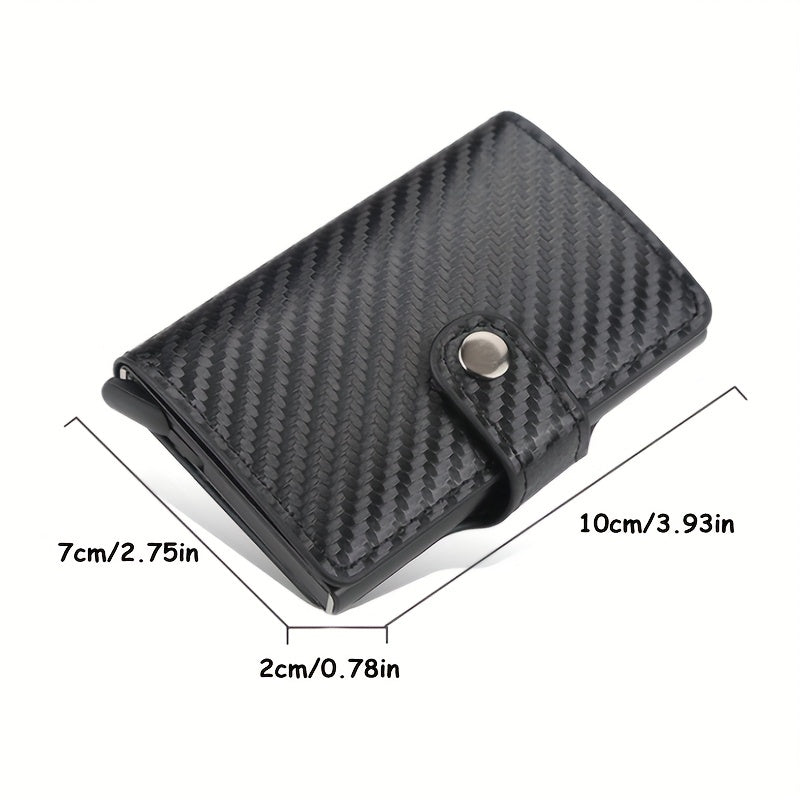 Men's Carbon Fiber Buckle Card Holder RFID Blocking
