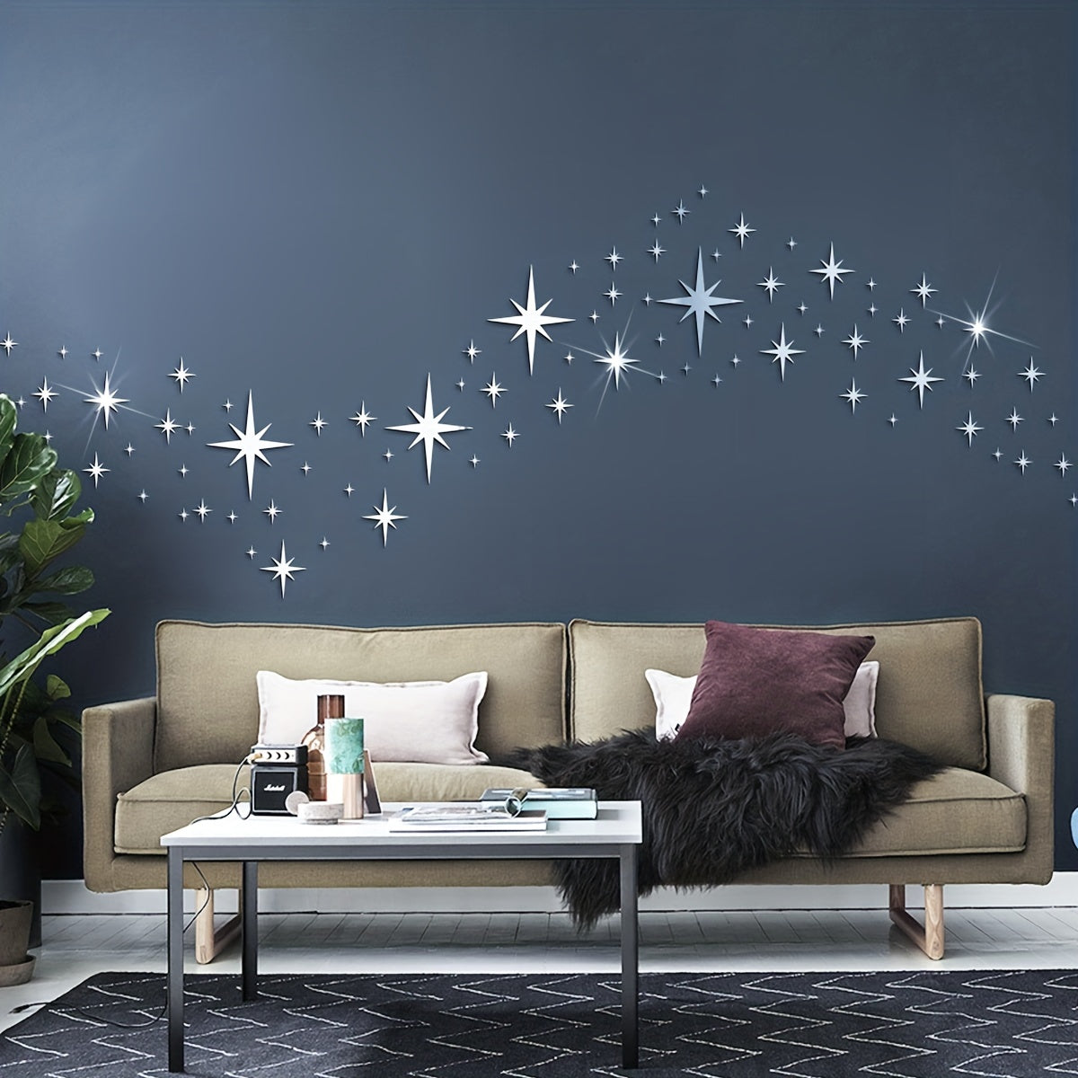Cartoon Swans Stars Acrylic Wall Stickers - Kids Rooms Decor