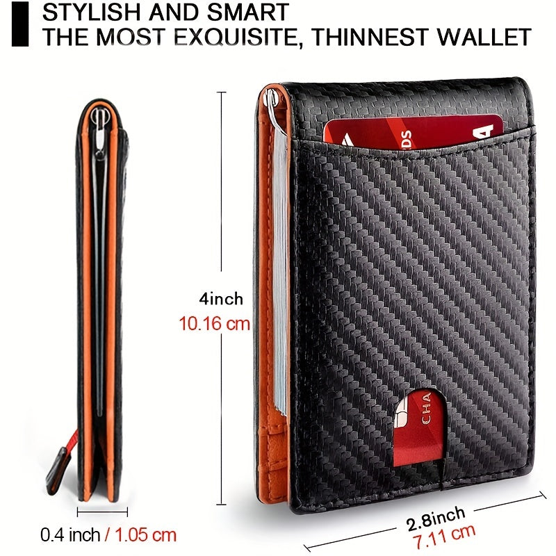 Men's Carbon Fiber Business Wallet RFID Blocking
