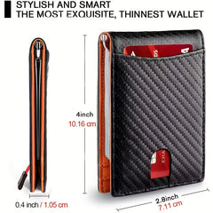 Men's Carbon Fiber Business Wallet RFID Blocking