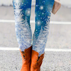 Glitter Christmas Tree Yoga Leggings