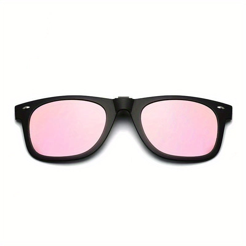 Men's Pink Polarized Clip On Sunglasses Anti Glare Driving Glasses