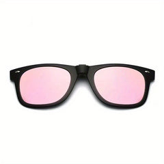 Men's Pink Polarized Clip On Sunglasses Anti Glare Driving Glasses