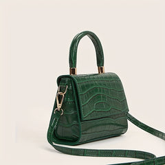 Crocodile Embossed Crossbody Bag Women's Flap Purses