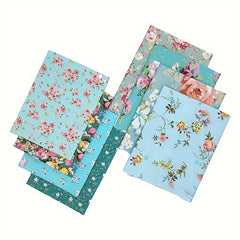 Floral Fabric Bundle Pre cut Patchwork Squares Quilting DIY Crafts 8pcs