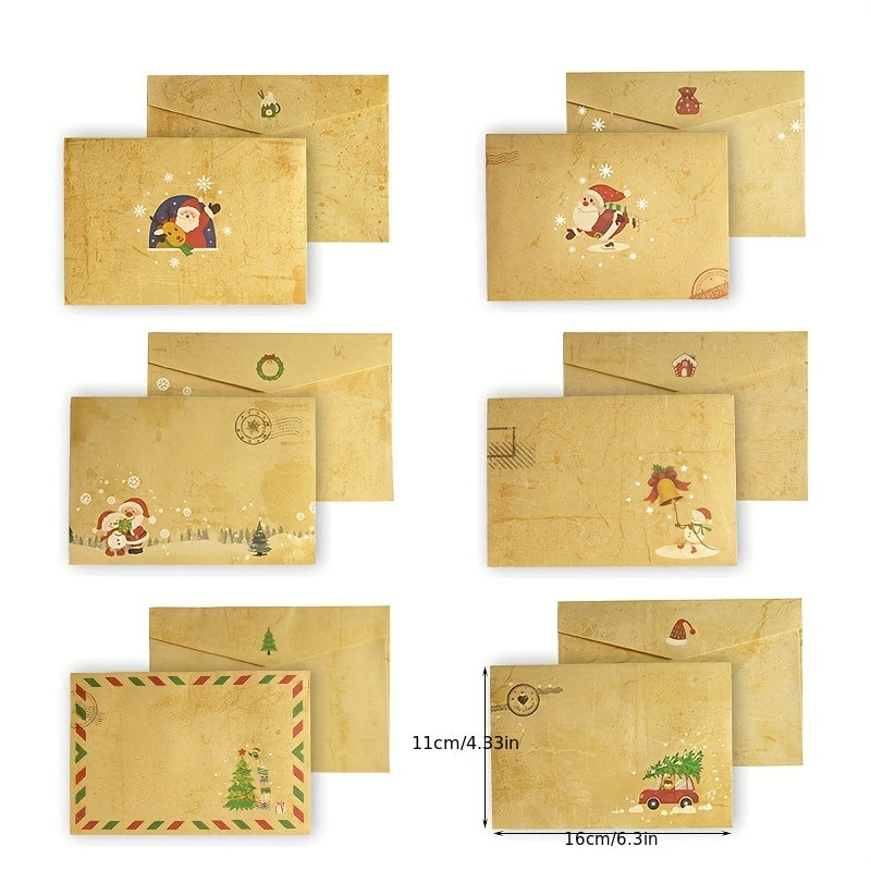 30pcs Vintage Christmas Letter Paper & Envelopes Set