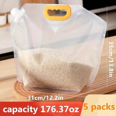 5pcs Food Storage Bag With Spout Sealed Moisture Proof Nozzle Stand Up Pouch
