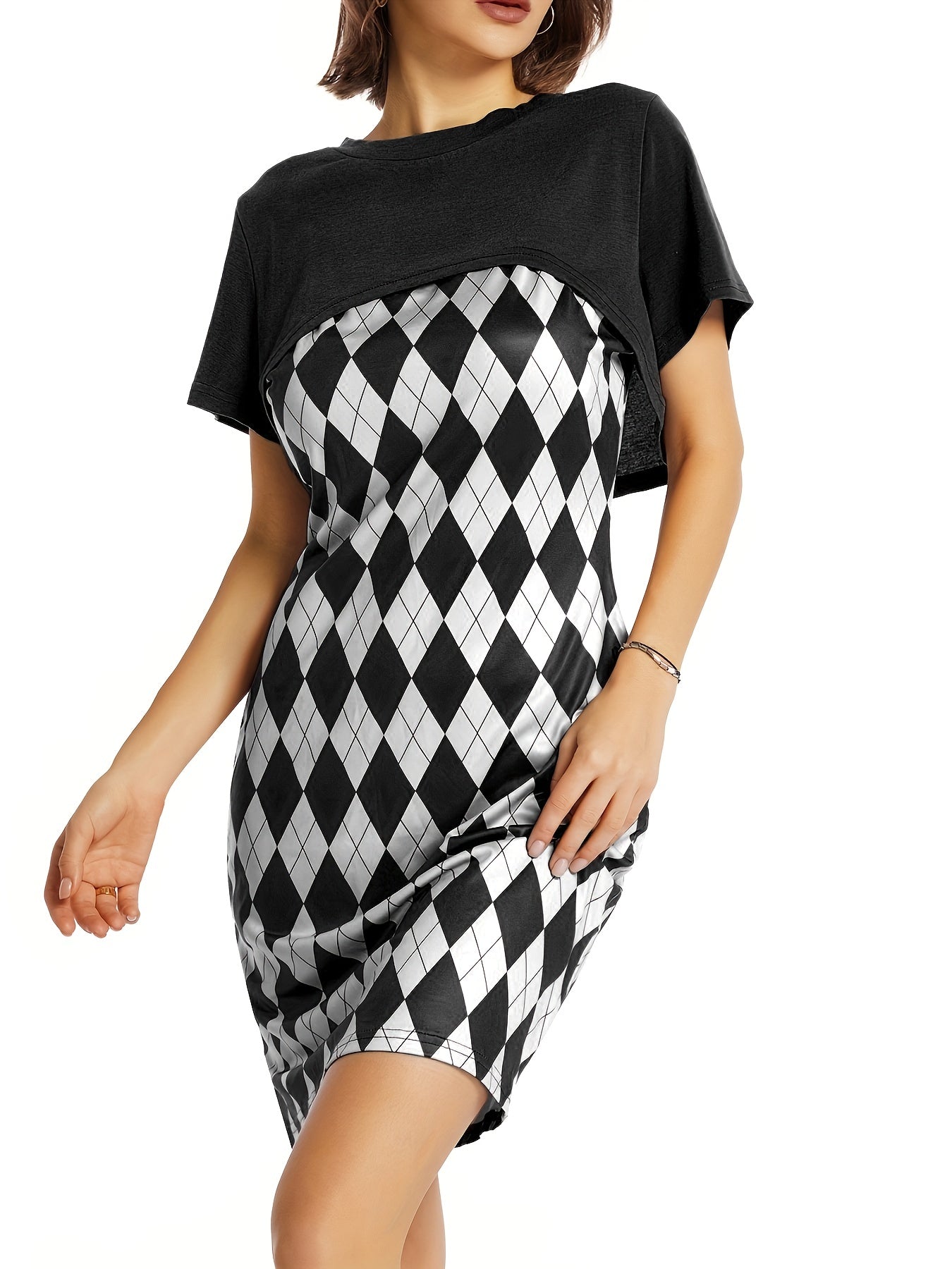 Argyle Cami Dress & Crop Tee Set