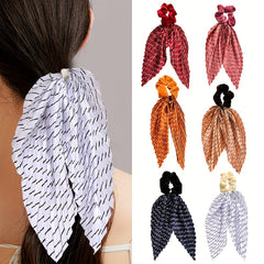 Vintage Pleated Scrunchies Hair Tie Velvet Hair Rope Striped Hair Accessories