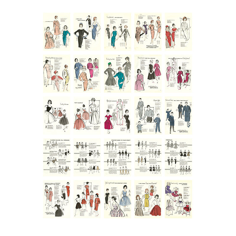50pcs Character Clothing Material Paper 140mm 100mm