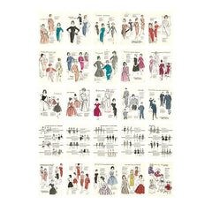50pcs Character Clothing Material Paper 140mm 100mm