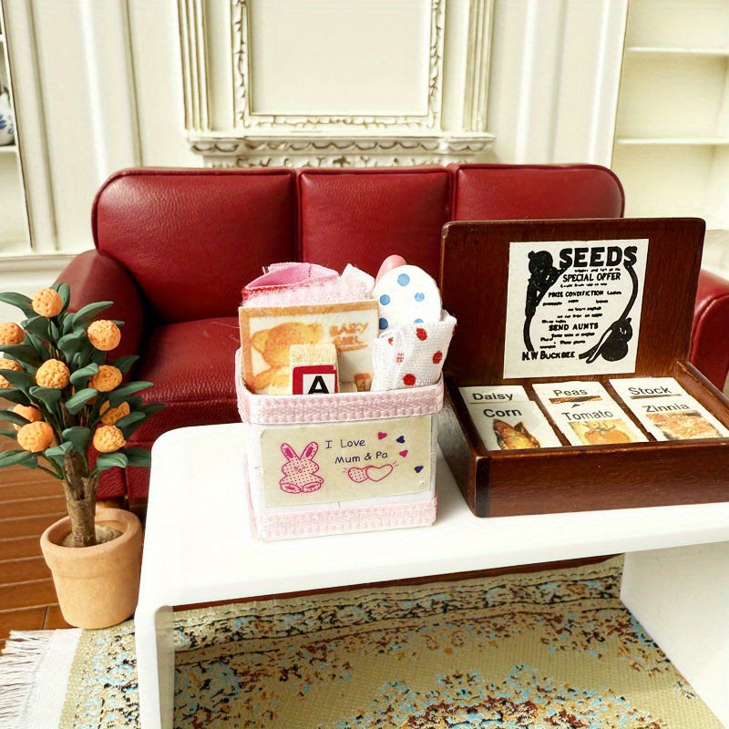 1:12 Dollhouse Mini Room Ornament Pink Box Mother and Box