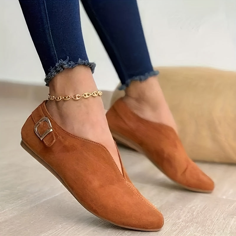 Casual Slip On Loafers with Buckle Detail Outdoor Walking Shoes