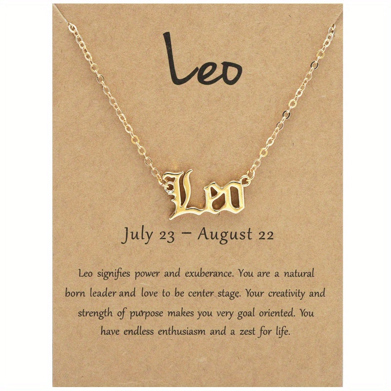 Golden Plated 12 Constellations Pendant Necklace