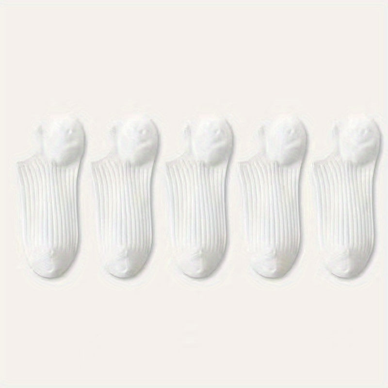 10 Pairs Colorful Ribbed Short Socks for Women