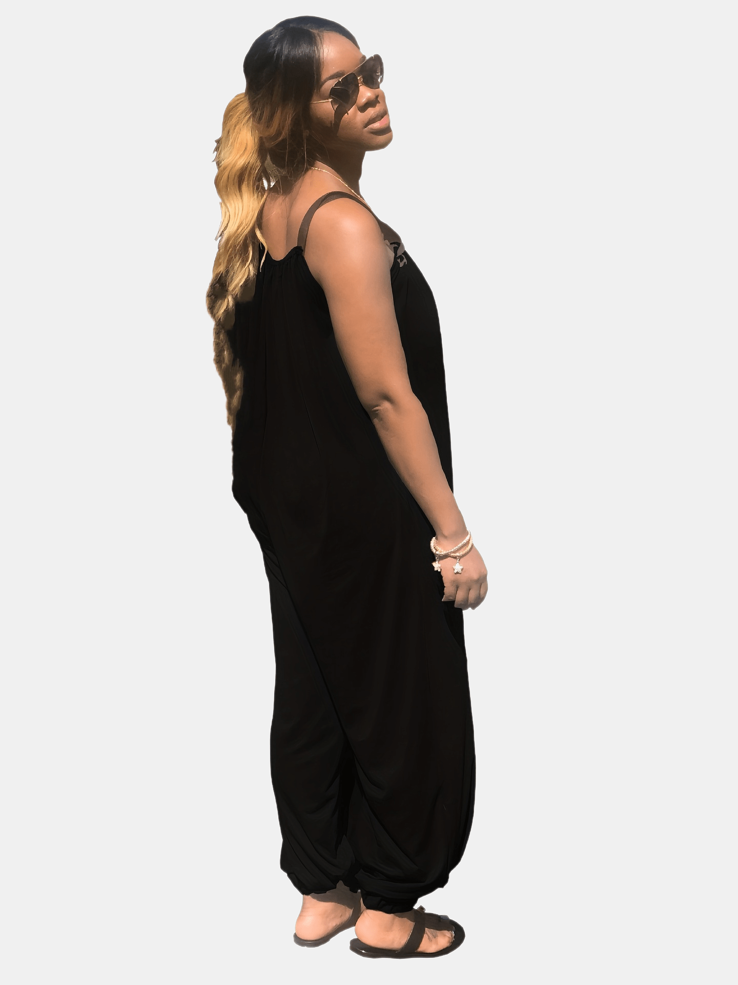 Casual Sleeveless Jumpsuit Solid Loose Bow Strap Jumpsuit
