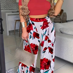  Boho Crop Top & Skirt Set