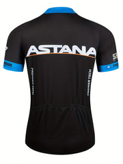 Quick Dry Cycling Jersey with Rear Pocket & Letter Print